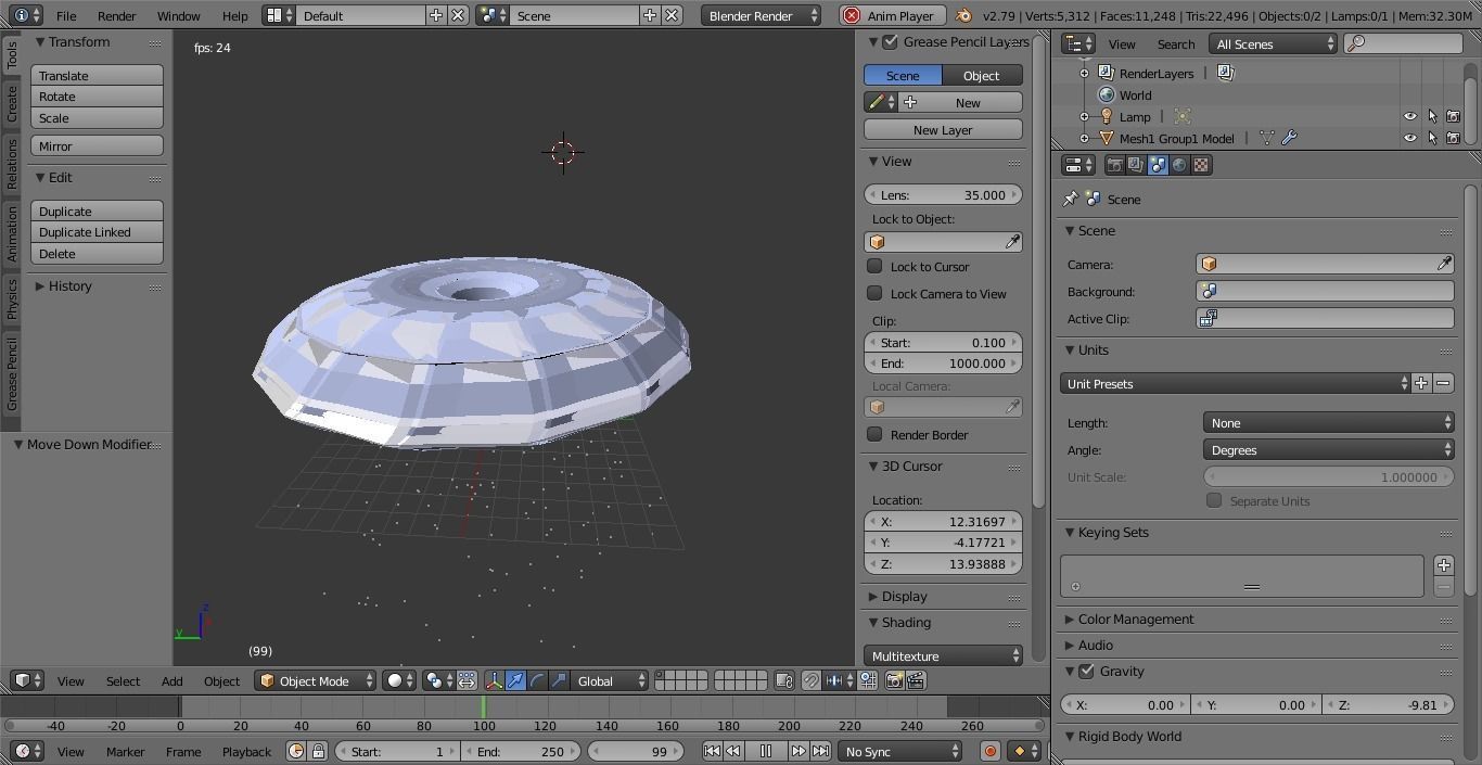 Spaceship Flying saucer Low-poly 3D model_6