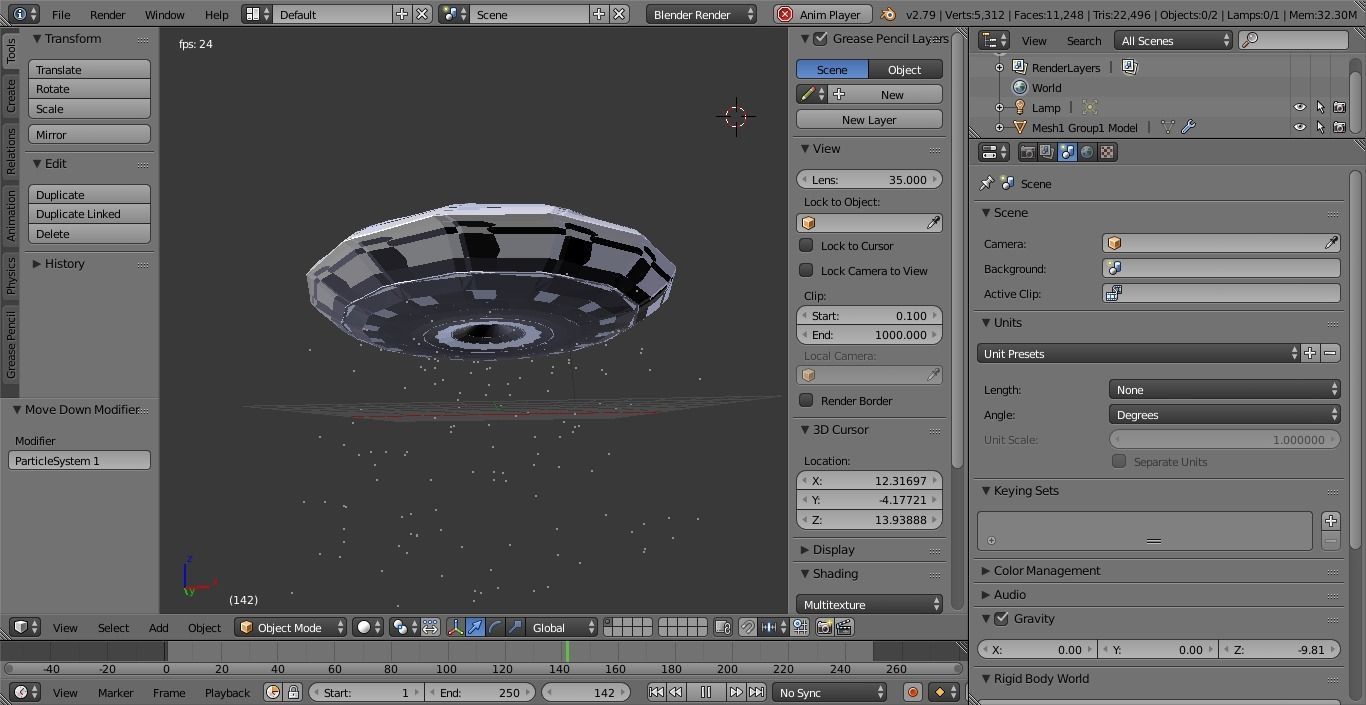 Spaceship Flying saucer Low-poly 3D model_7