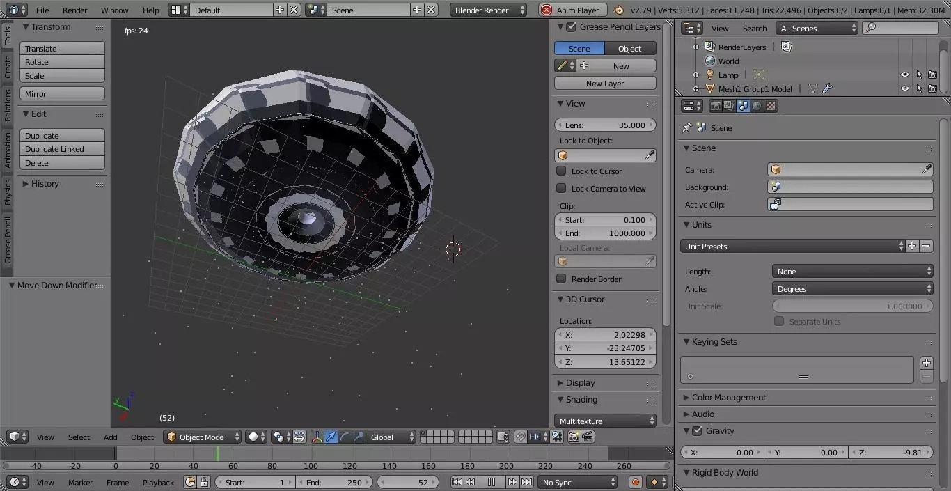 Spaceship Flying saucer Low-poly 3D model_0