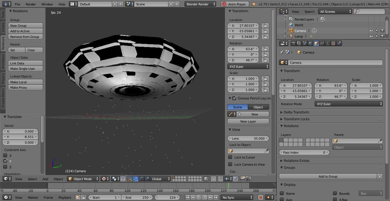 Spaceship Flying saucer Low-poly 3D model_5