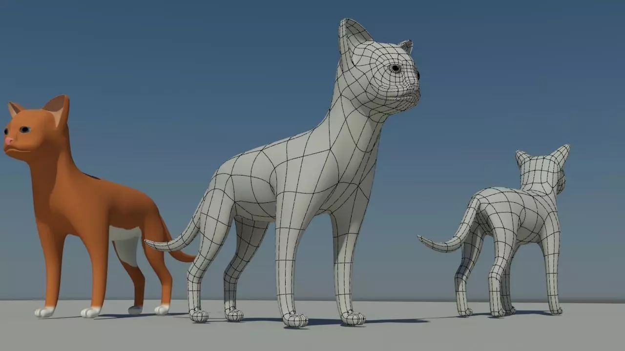 3D Cat Model Free 3D model