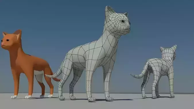 3D Cat Model Free 3D model