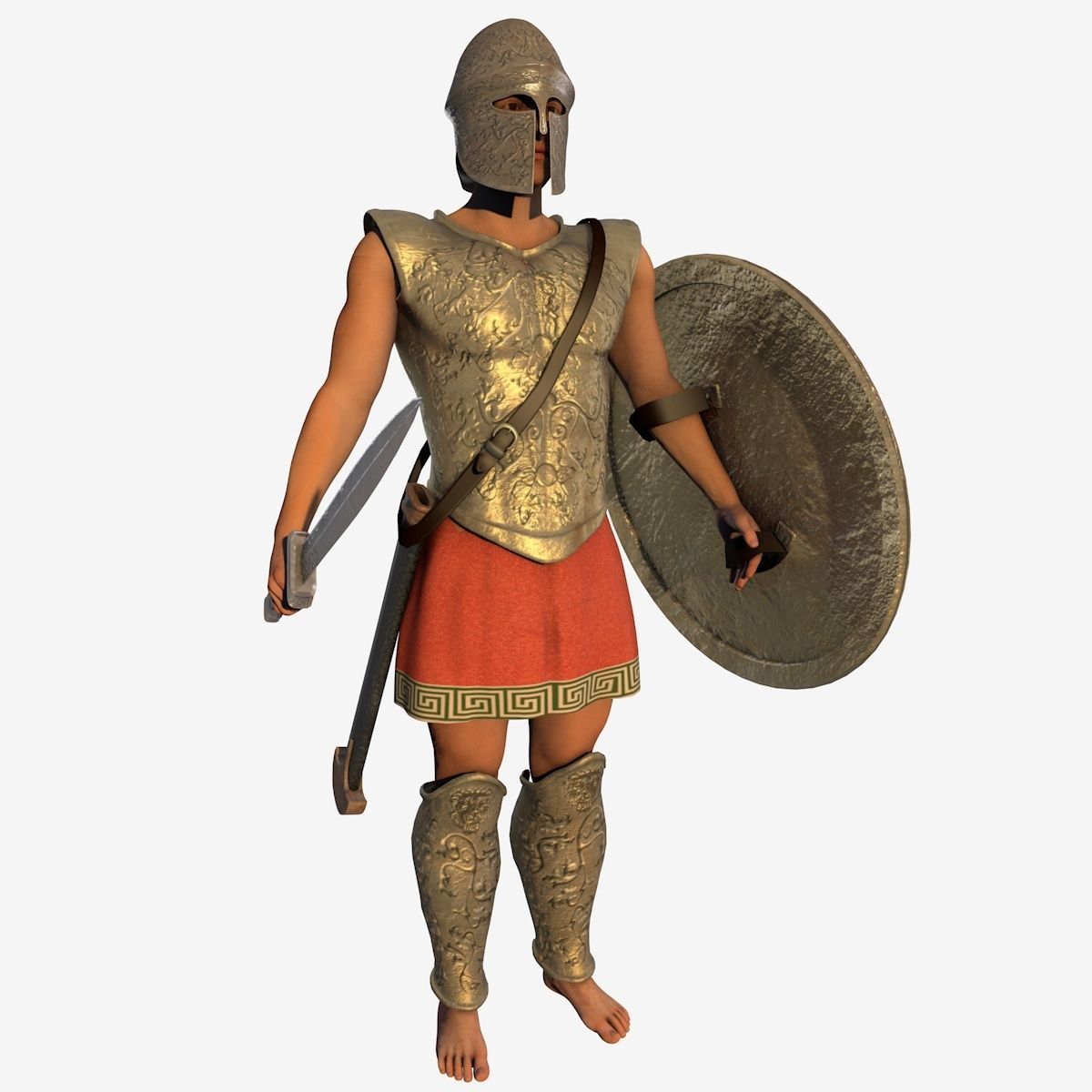 Spartan hoplite 3D model_1