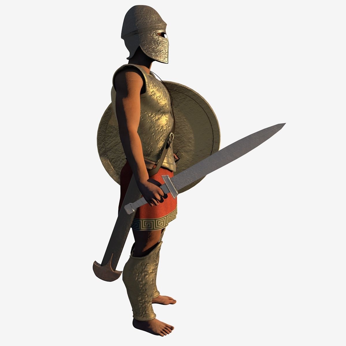 Spartan hoplite 3D model_2