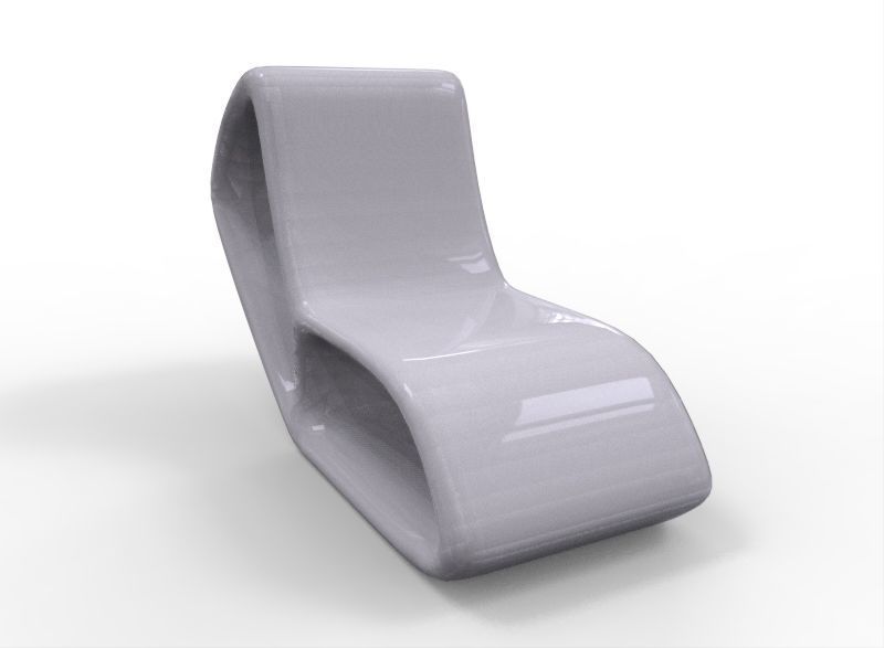 Modern Chair 02 Low-poly 3D model_3
