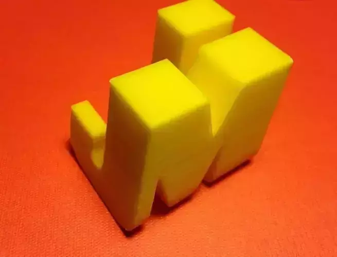 James Madison University 3D cube and logo letters Free 3D print model