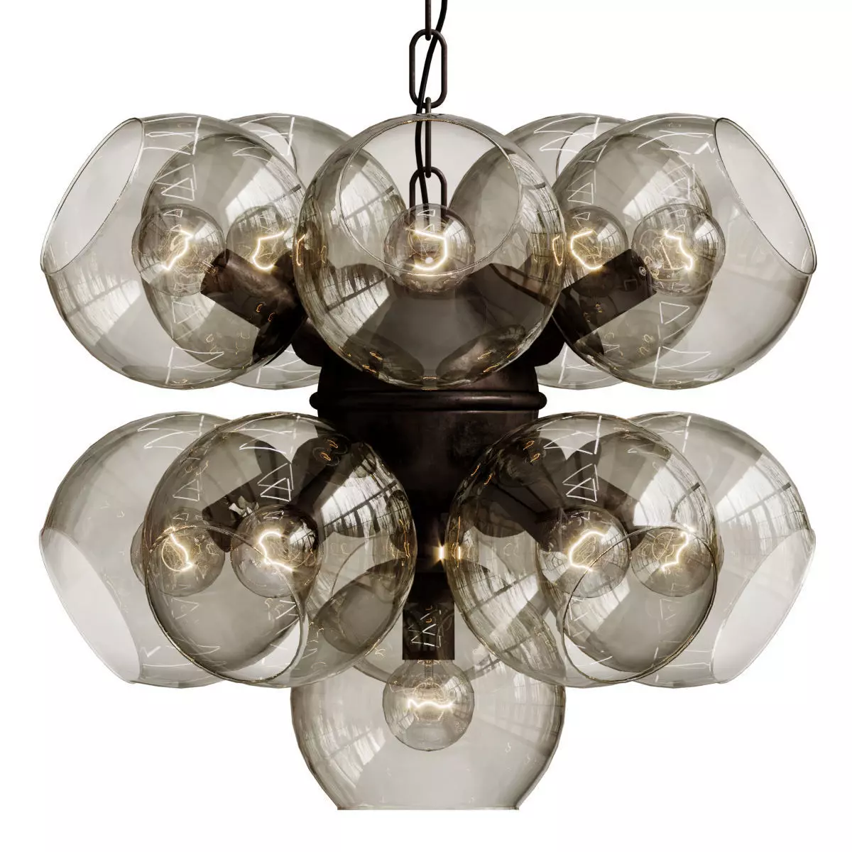 SPHERE CUMULUS GLASS CHANDELIER 7 3D model_0