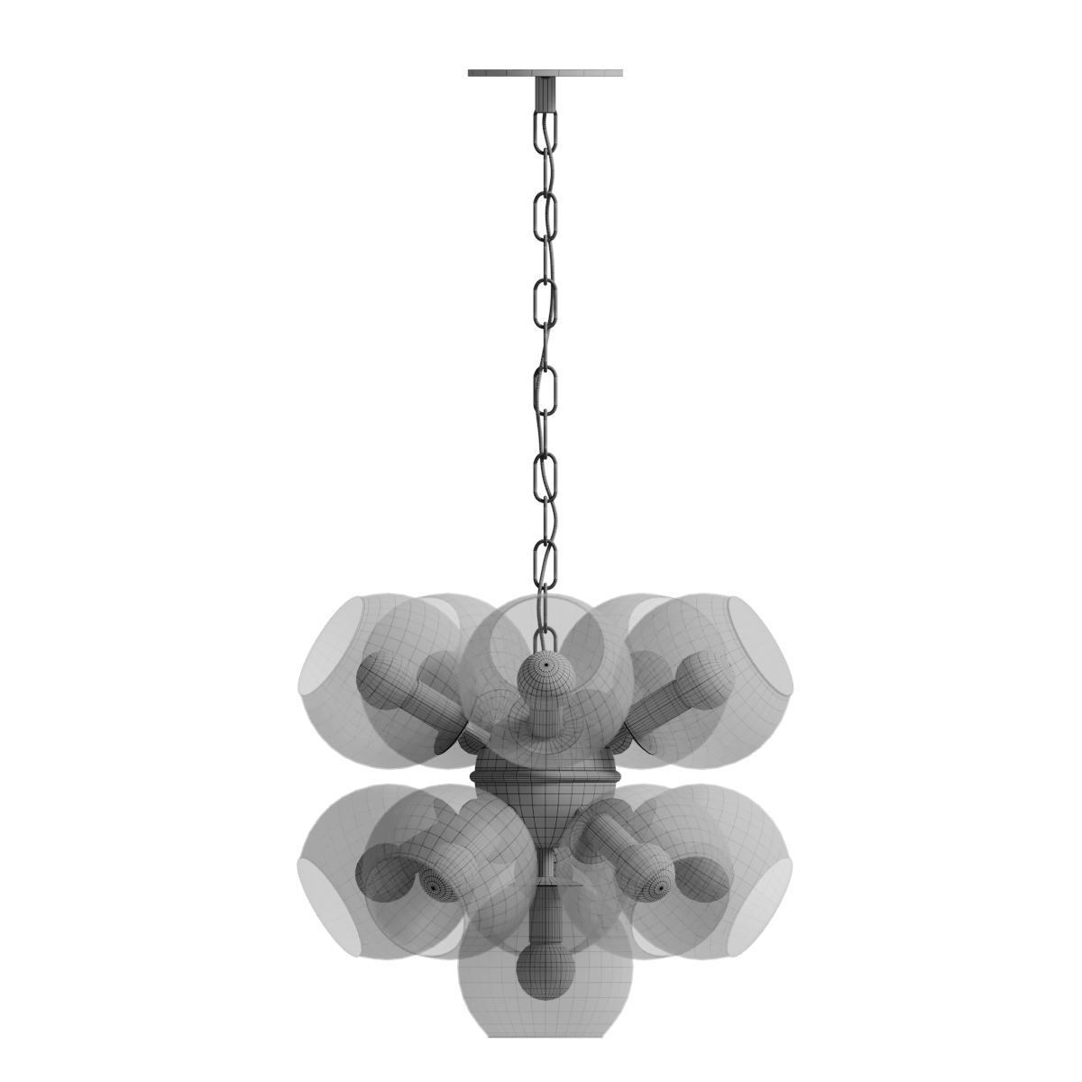 SPHERE CUMULUS GLASS CHANDELIER 7 3D model_2