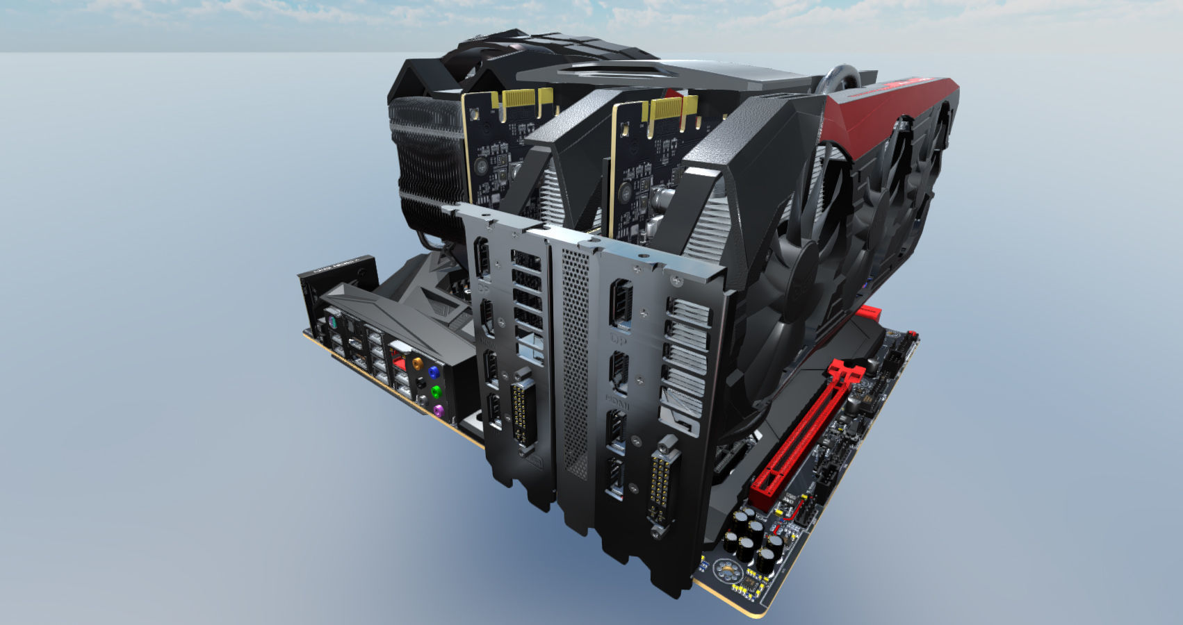 Computer Assembly 2017 game Low-poly 3D model_1