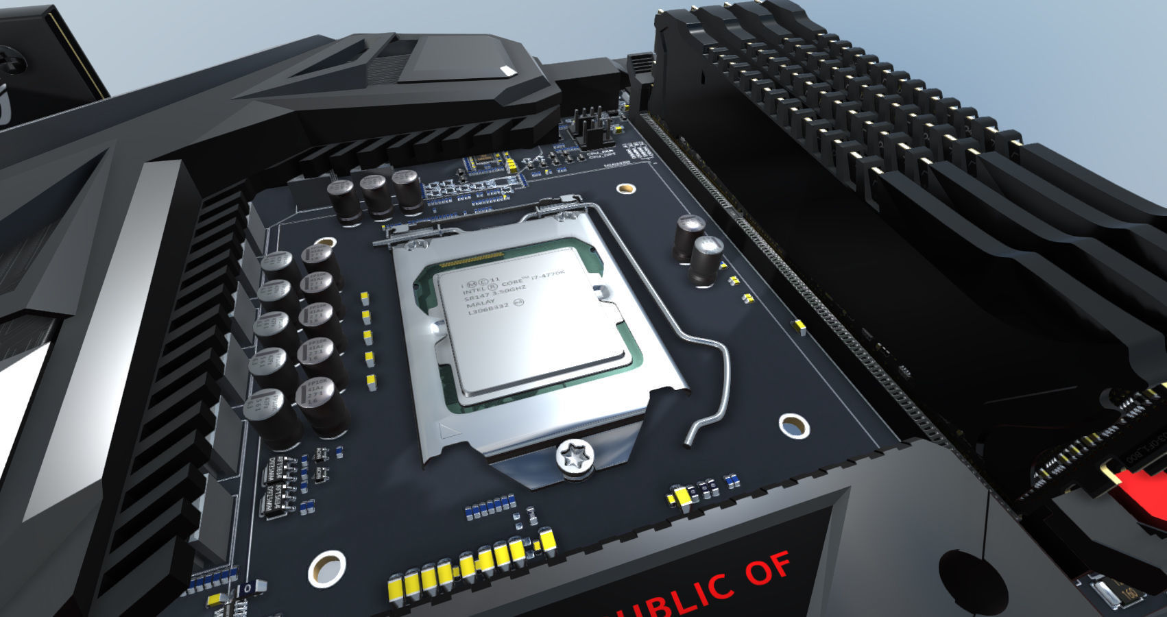 Computer Assembly 2017 game Low-poly 3D model_32