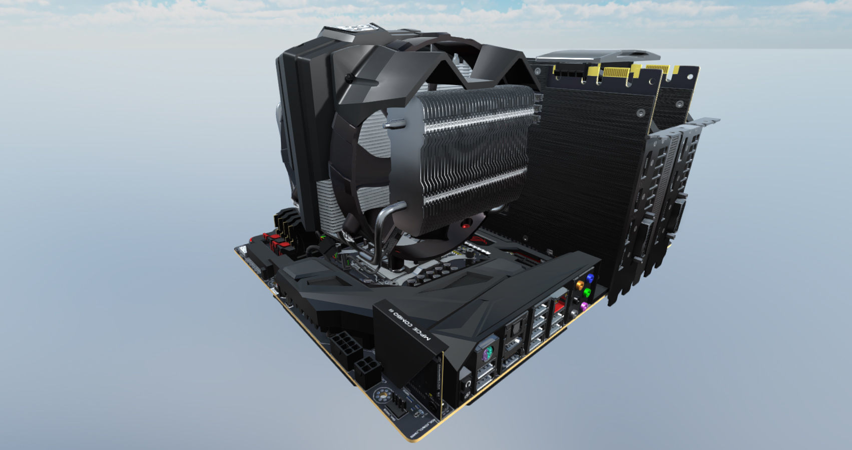 Computer Assembly 2017 game Low-poly 3D model_2