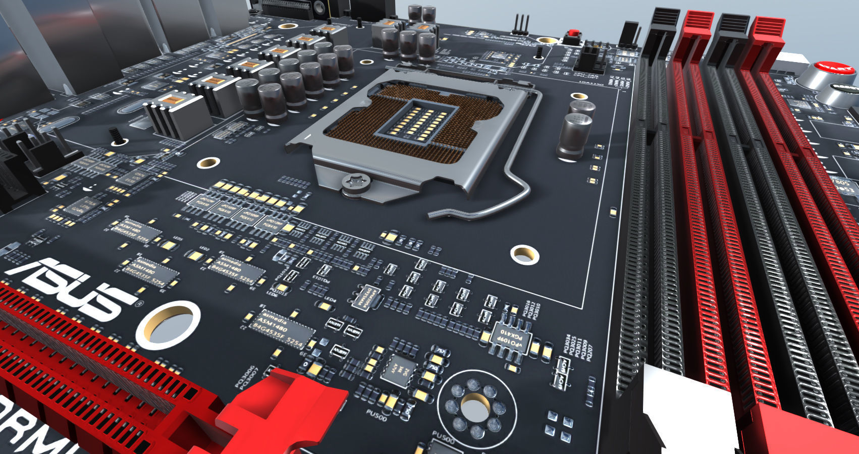 Computer Assembly 2017 game Low-poly 3D model_12