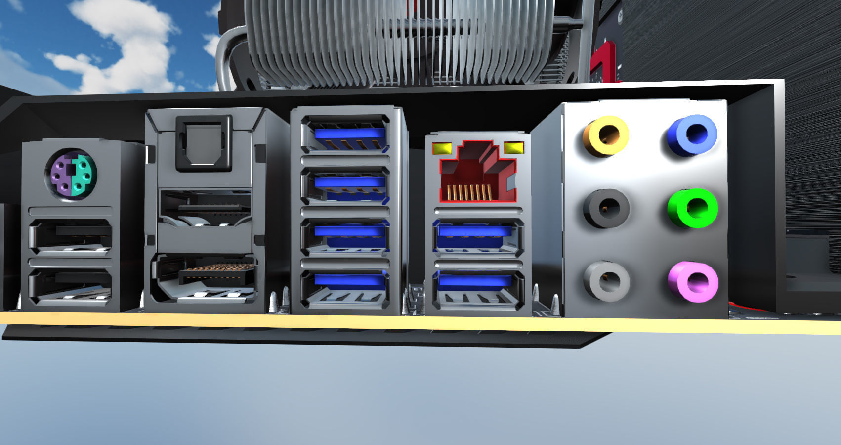 Computer Assembly 2017 game Low-poly 3D model_6