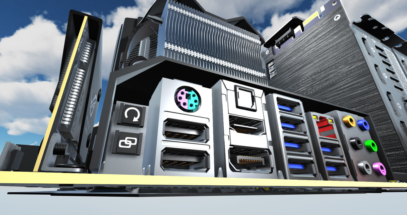 Computer Assembly 2017 game Low-poly 3D model_7