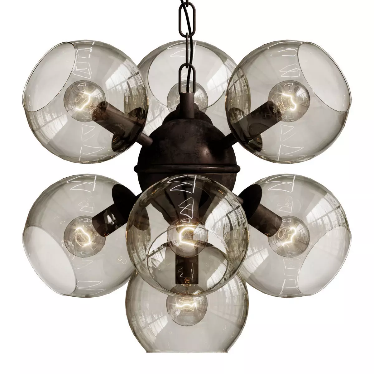 SPHERE CUMULUS GLASS CHANDELIER 11 3D model_0