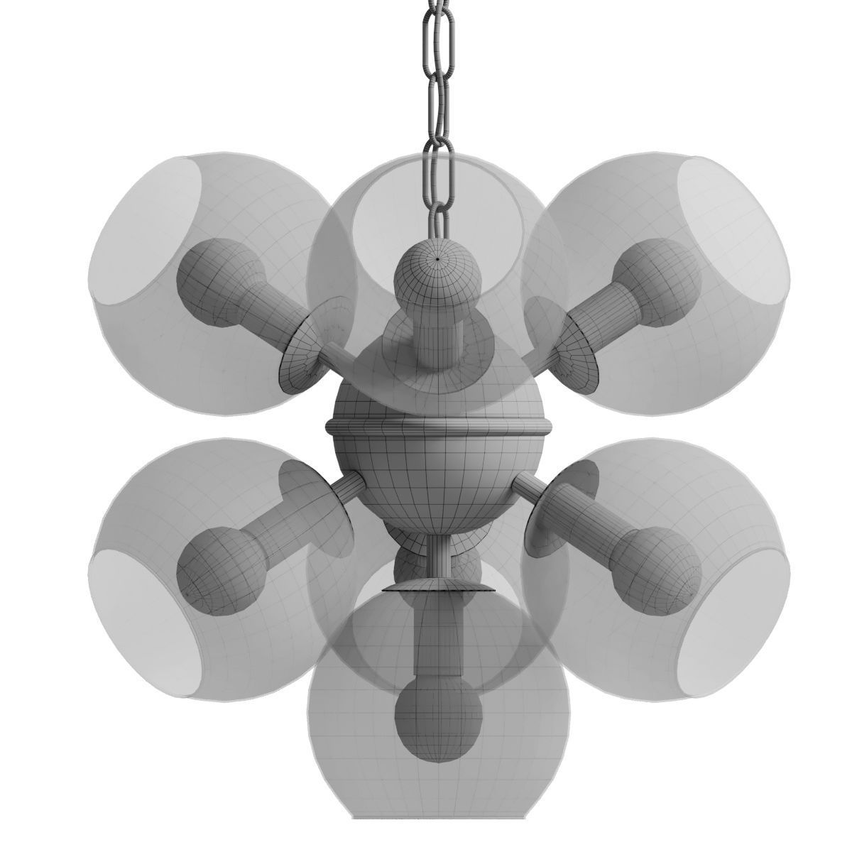 SPHERE CUMULUS GLASS CHANDELIER 11 3D model_2