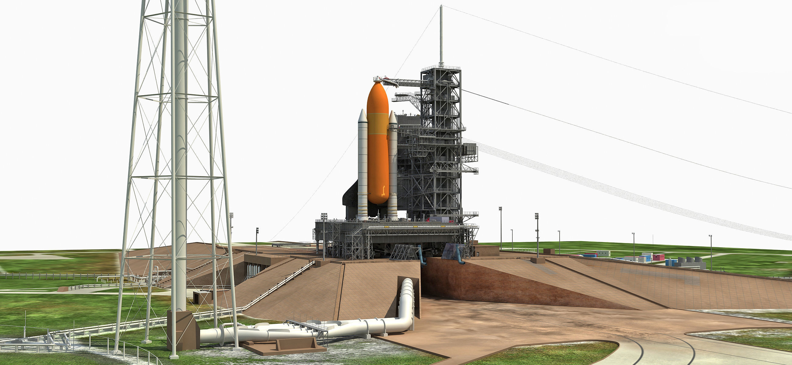 Animated KSC Launch Complex 39-A 3D model_3