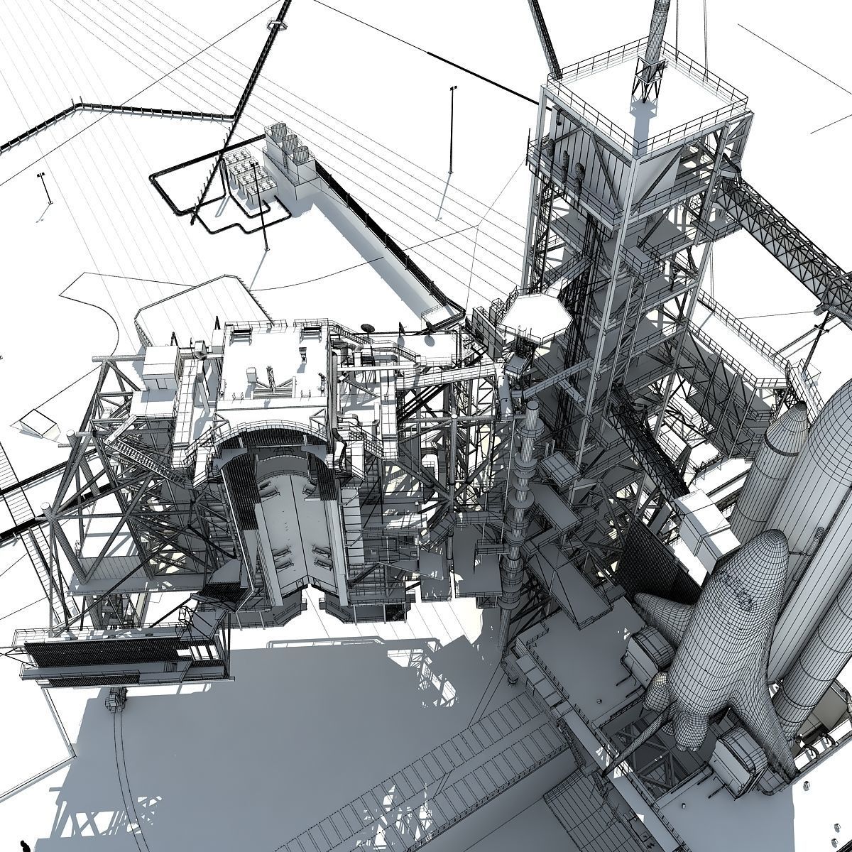 Animated KSC Launch Complex 39-A 3D model_34
