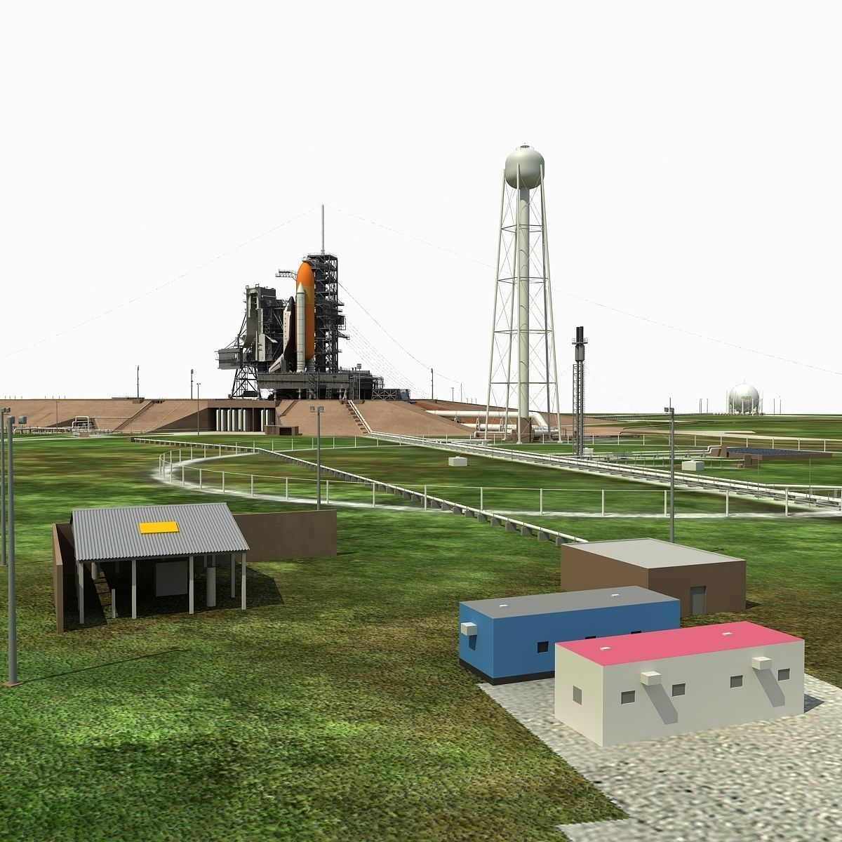 Animated KSC Launch Complex 39-A 3D model_8