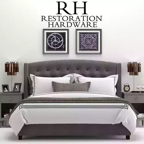 RH Warner Tufted Fabric Bed