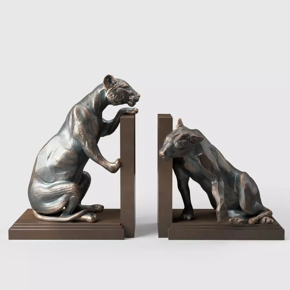 Bookend Lioness set of 2 3D model_0
