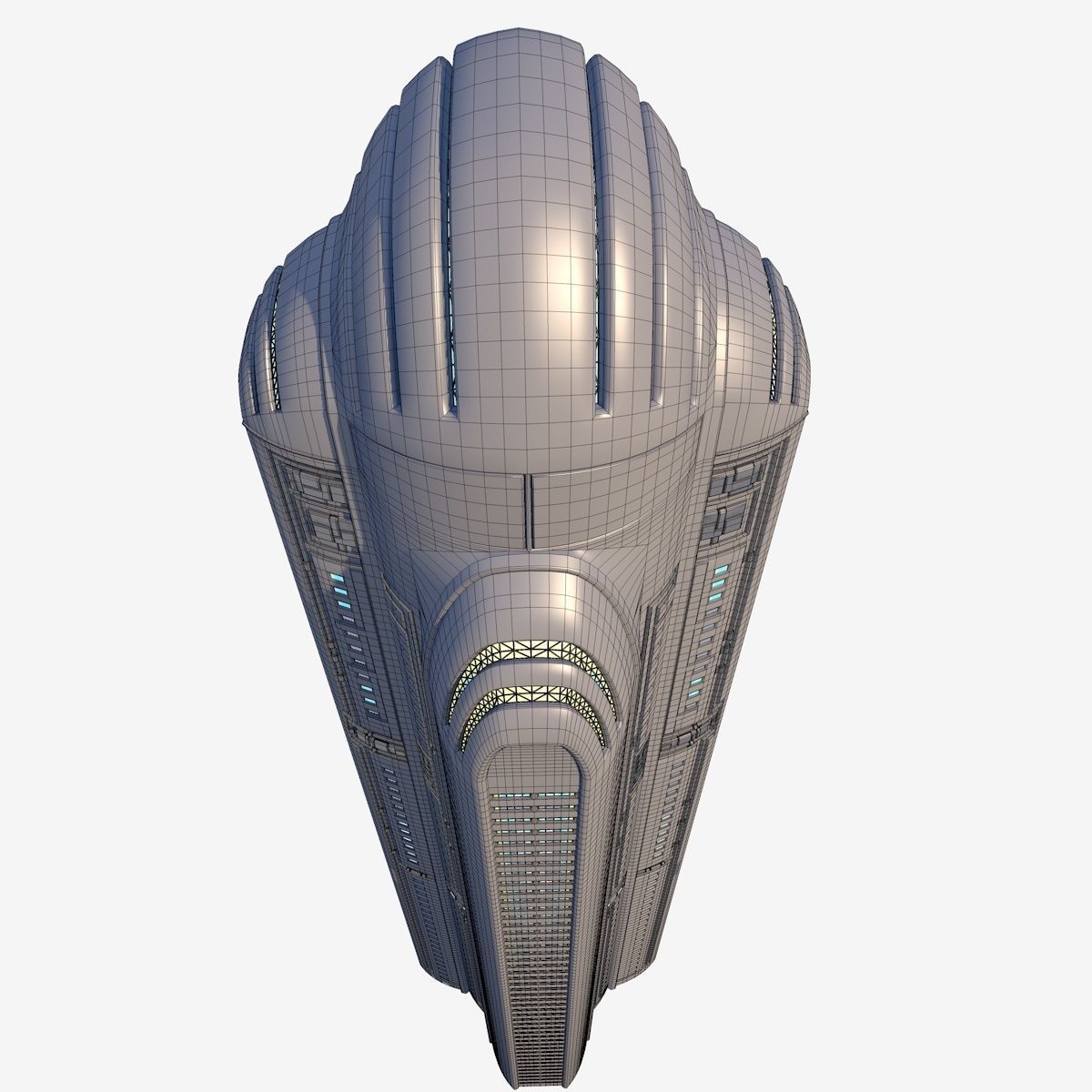 futuristic skyscraper 3D model_9
