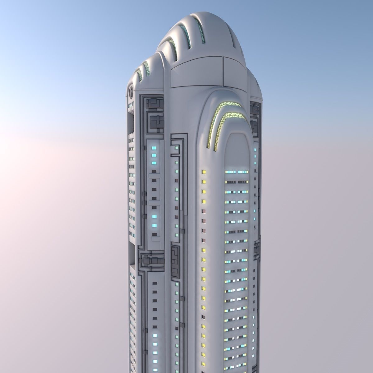 futuristic skyscraper 3D model_3