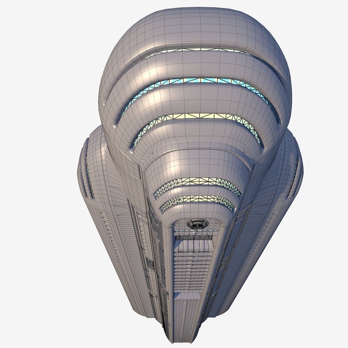 futuristic skyscraper 3D model_8