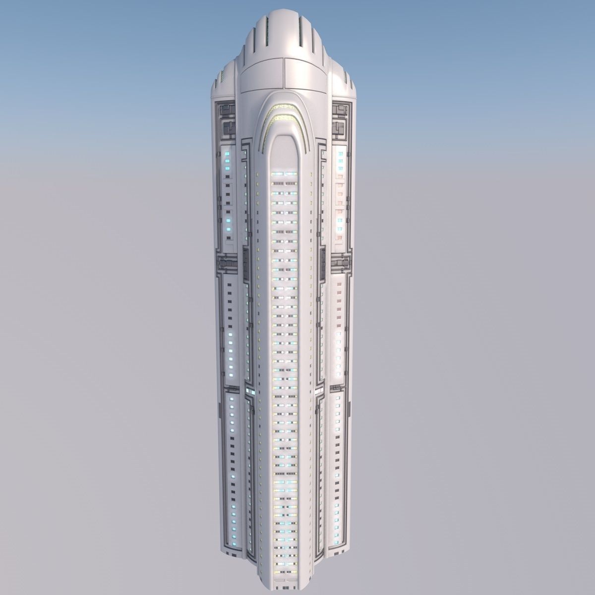 futuristic skyscraper 3D model_5