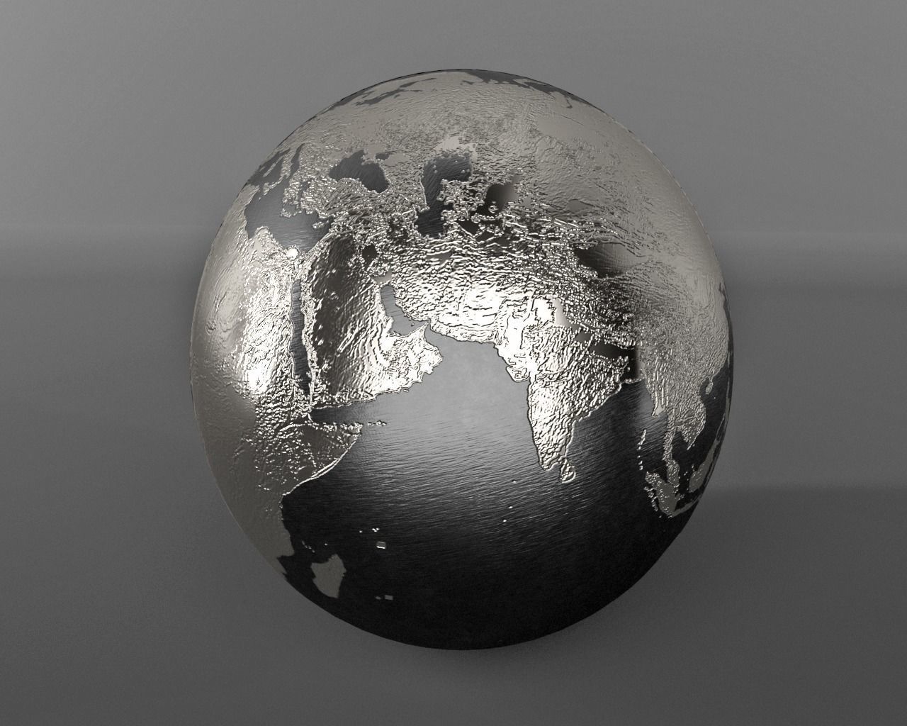 Metal Globe 3D model_1