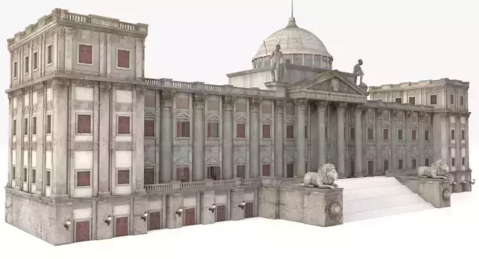 European Renaissance palace 3D model