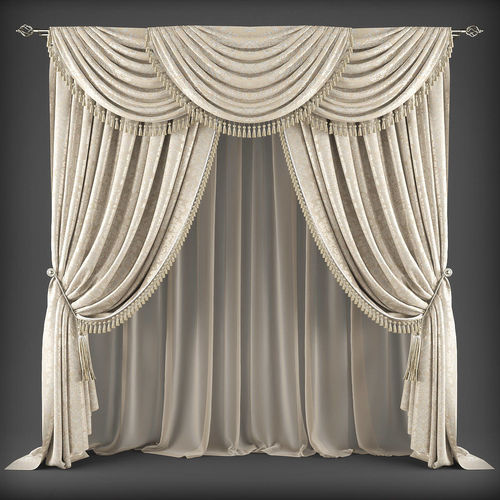 Curtain 3D model 335 Low-poly 3D model