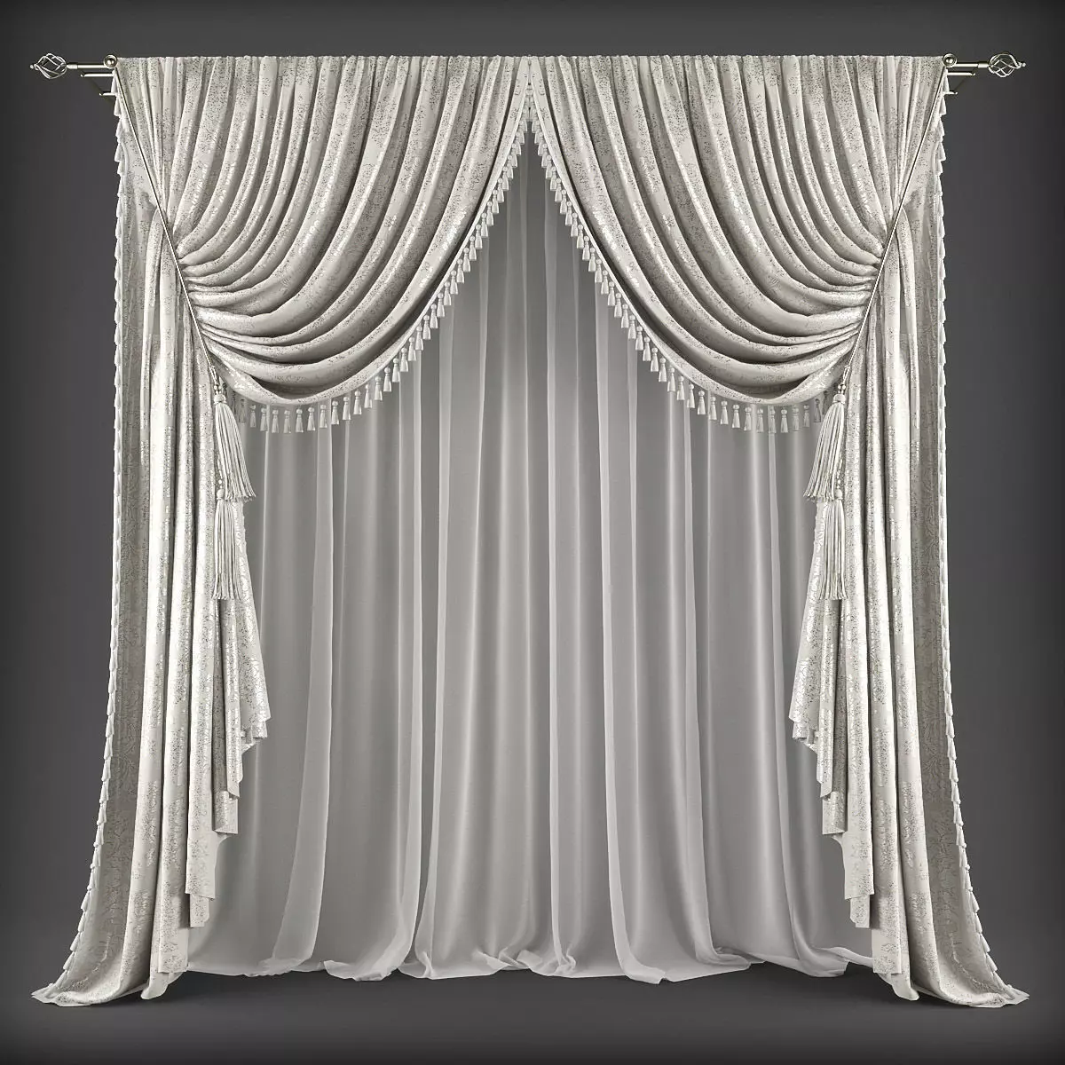 Curtain 3D model 336 Low-poly 3D model