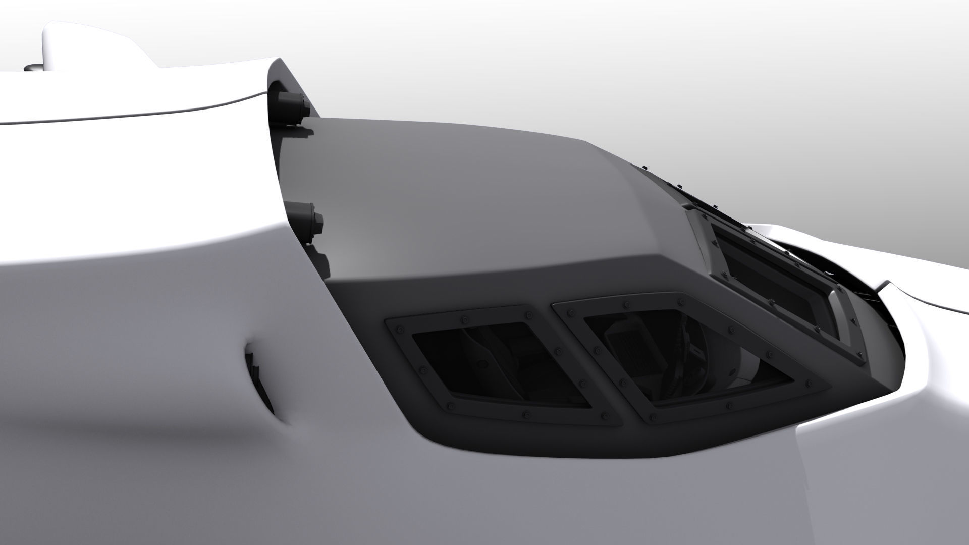 Spaceship with Interior 3D model_5