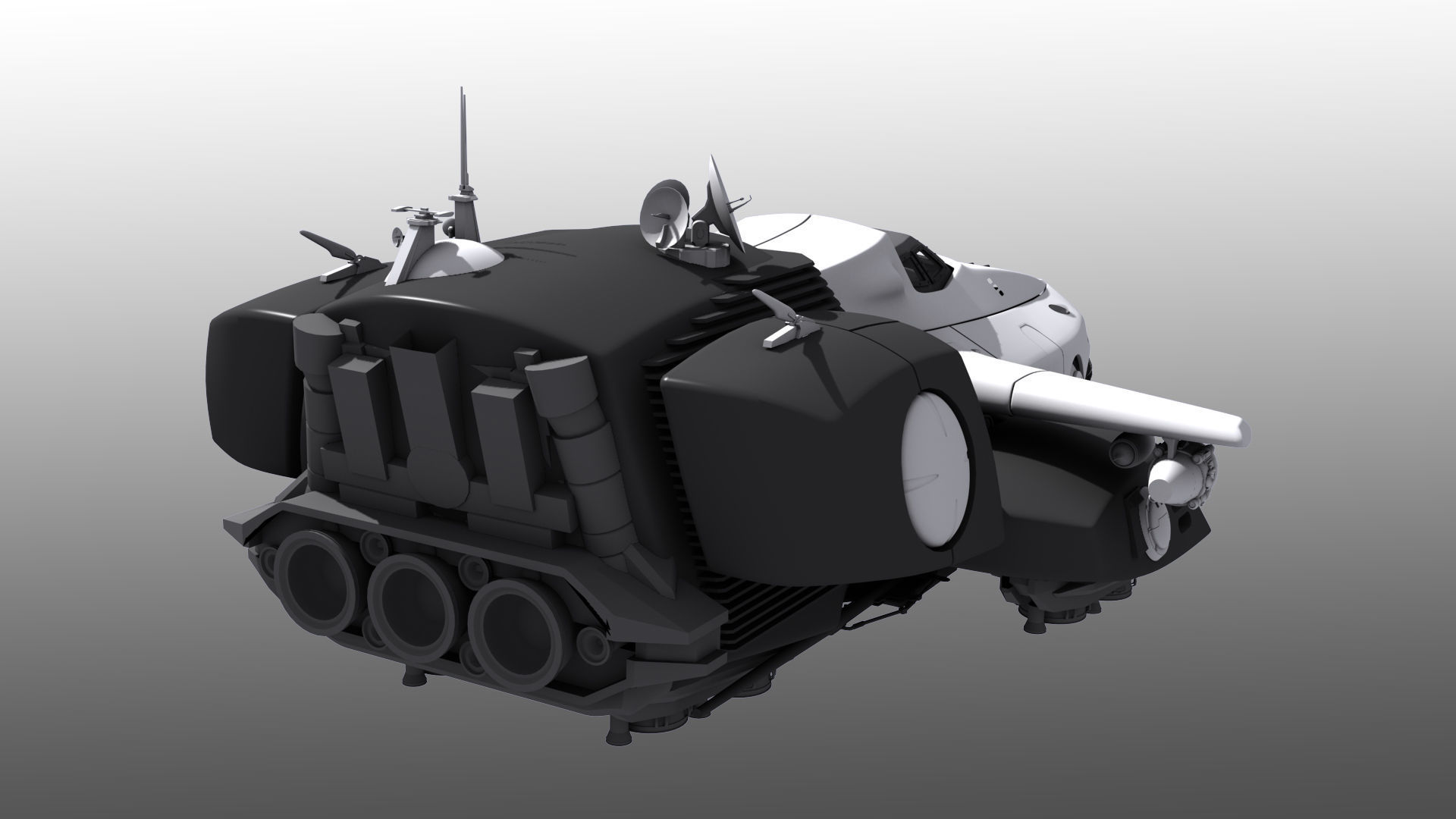 Spaceship with Interior 3D model_3