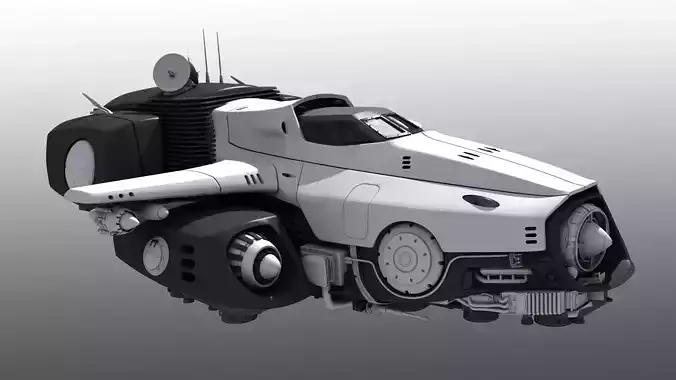 Spaceship with Interior 3D model