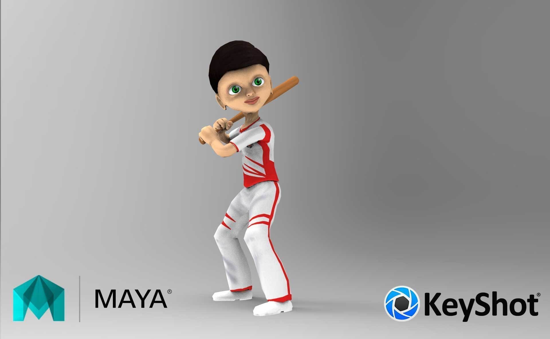 Baseball Player 3d Model Low-poly 3D model_4