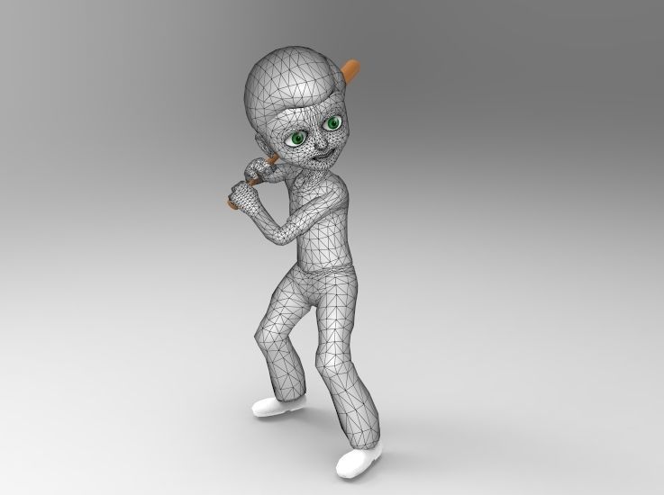Baseball Player 3d Model Low-poly 3D model_1