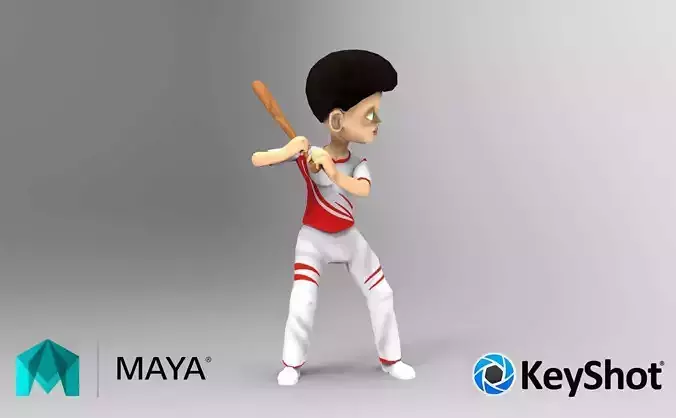 Baseball Player 3d Model Low-poly 3D model