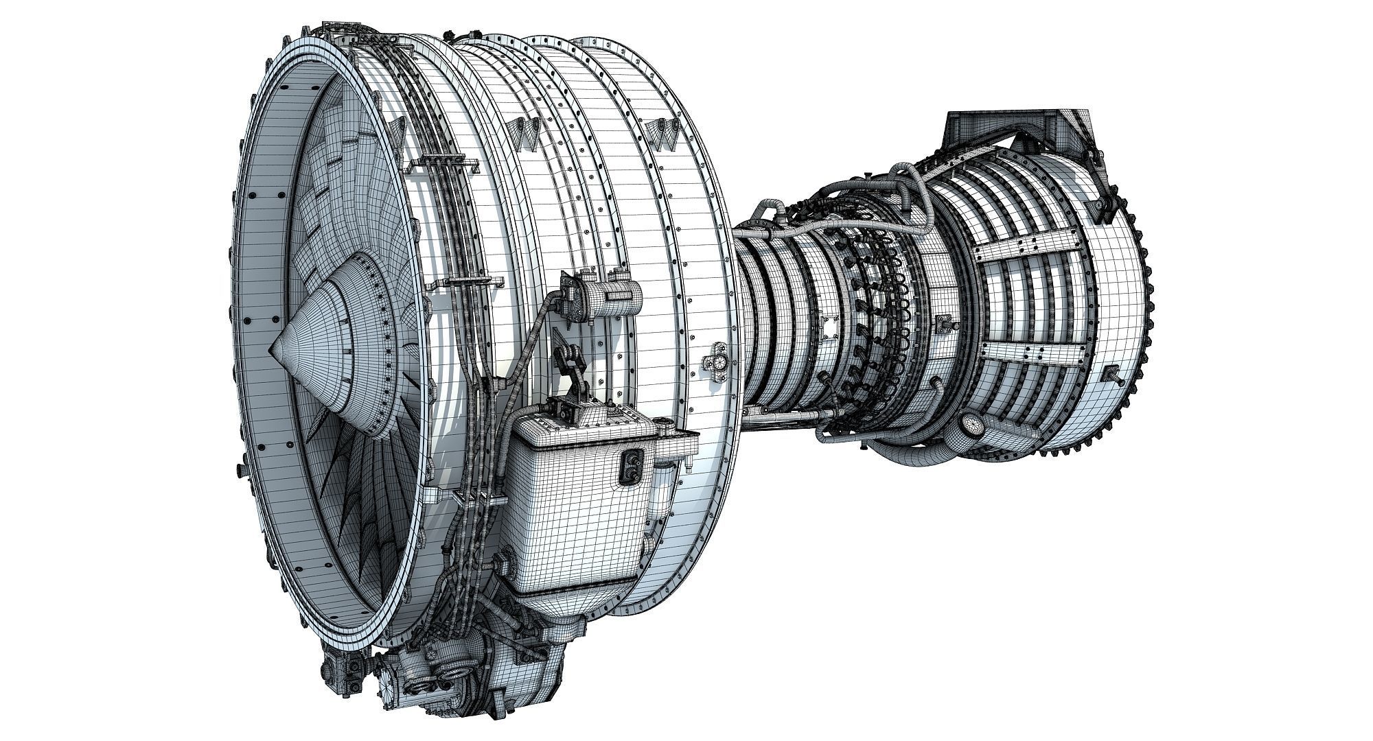 CFM56 Turbofan Aircraft Engine 3D model_16