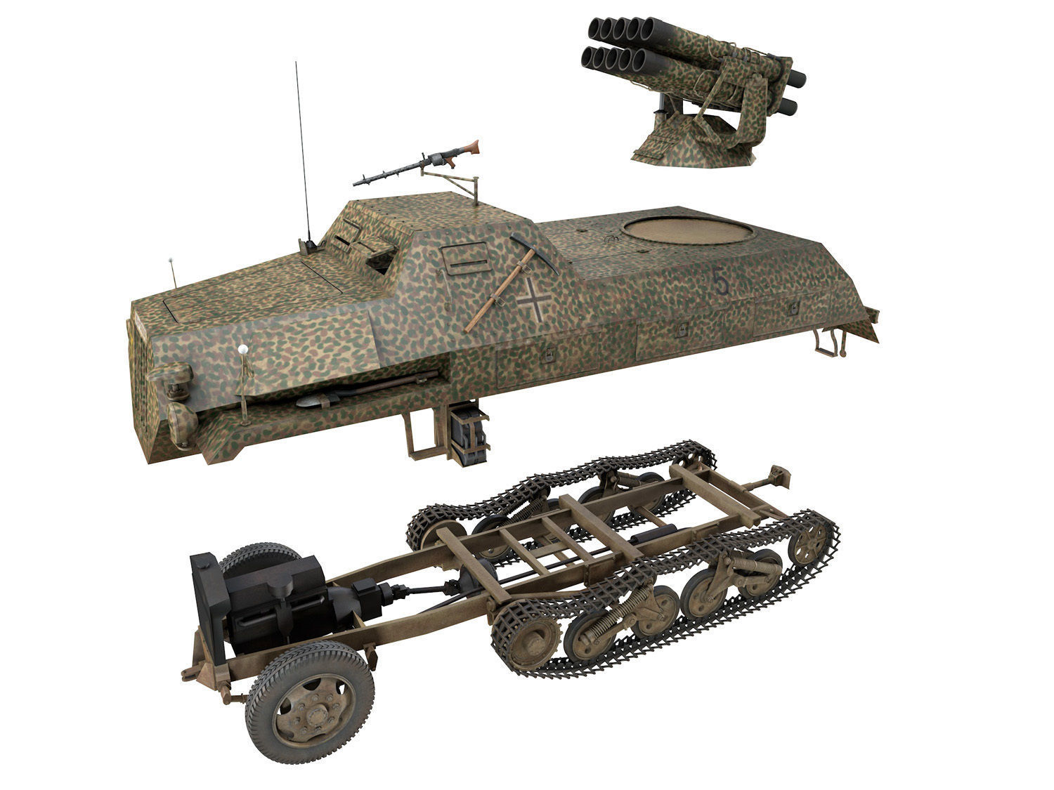 SDKFZ 4 - Panzerwerfer 42 - 7PD 3D model_8