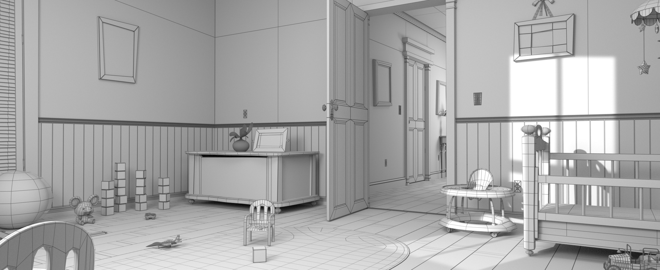 Cartoon Bedroom02 3D model_10