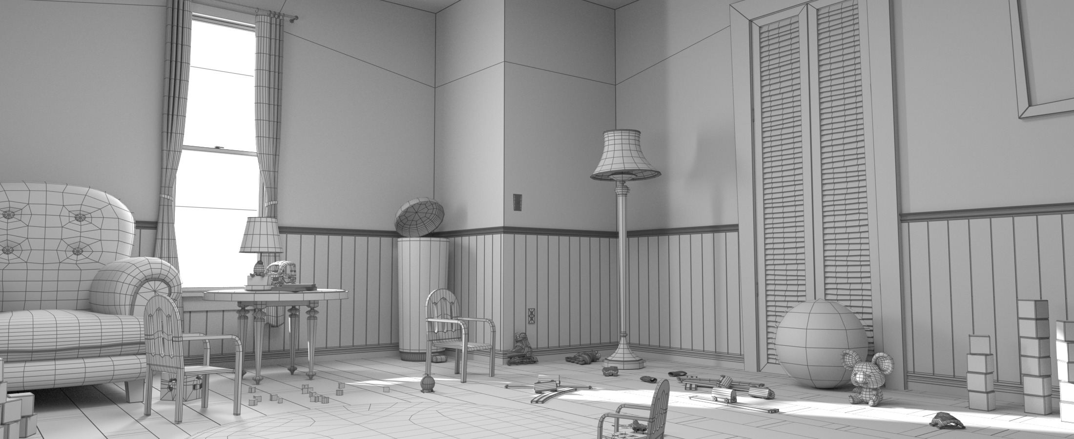 Cartoon Bedroom02 3D model_8