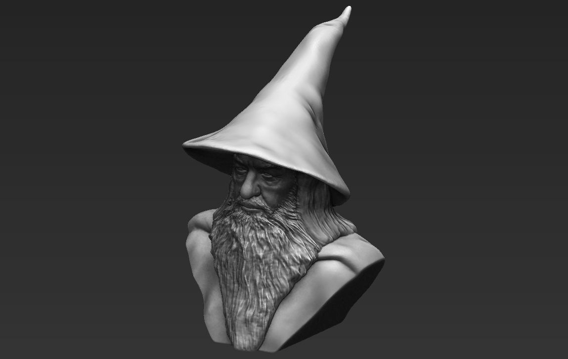 Gandalf Lord of the Rings bust ready for full color 3D printing 3D print model_35