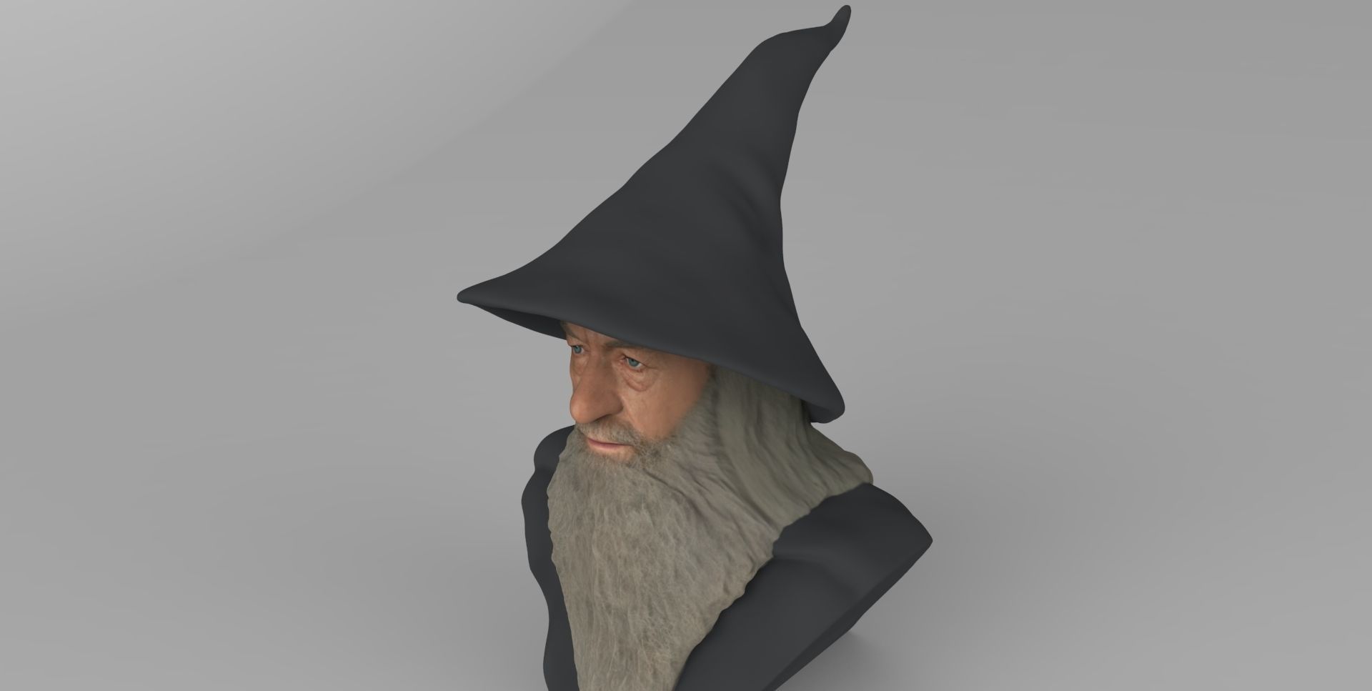 Gandalf Lord of the Rings bust ready for full color 3D printing 3D print model_11
