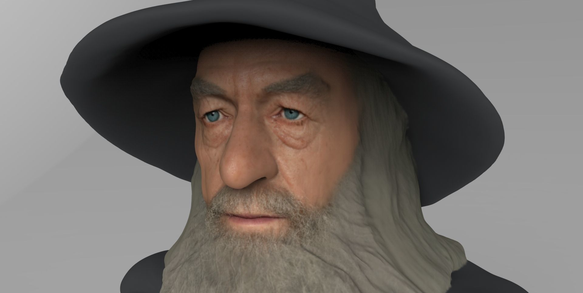 Gandalf Lord of the Rings bust ready for full color 3D printing 3D print model_14