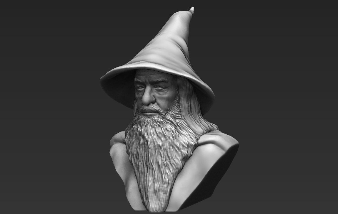 Gandalf Lord of the Rings bust ready for full color 3D printing 3D print model_21