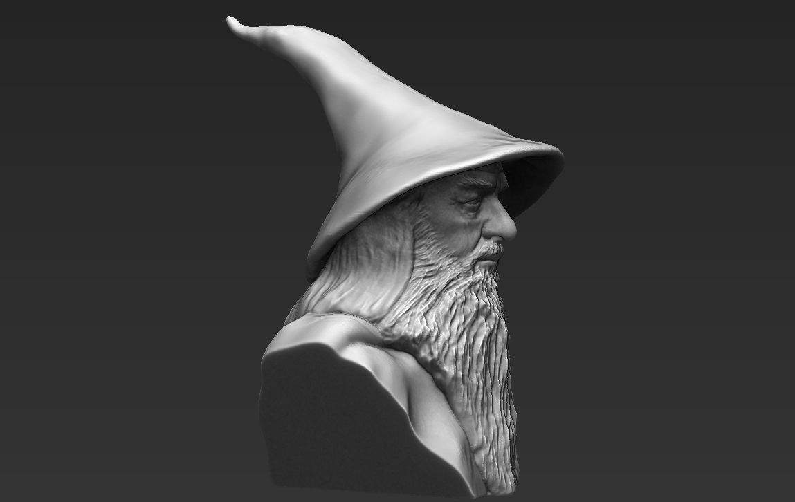 Gandalf Lord of the Rings bust ready for full color 3D printing 3D print model_30