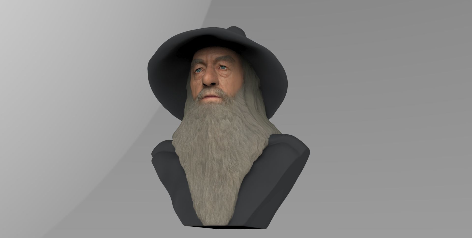 Gandalf Lord of the Rings bust ready for full color 3D printing 3D print model_16
