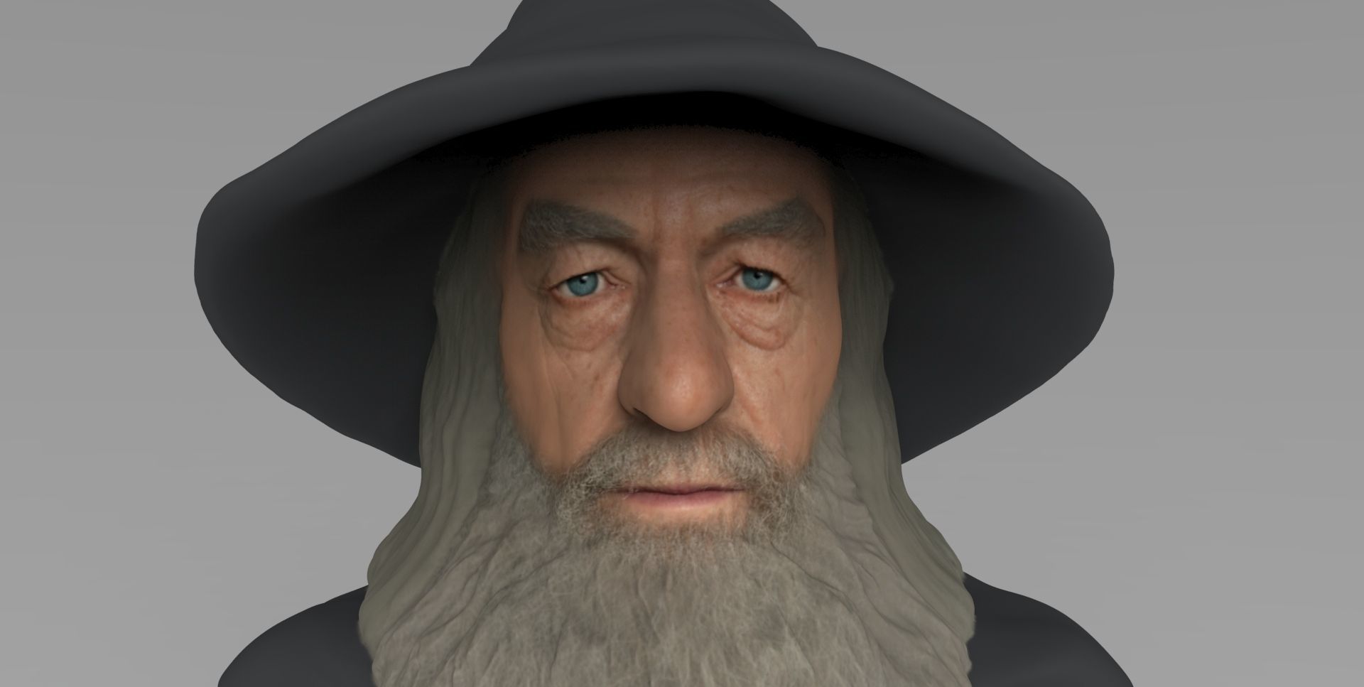 Gandalf Lord of the Rings bust ready for full color 3D printing 3D print model_13